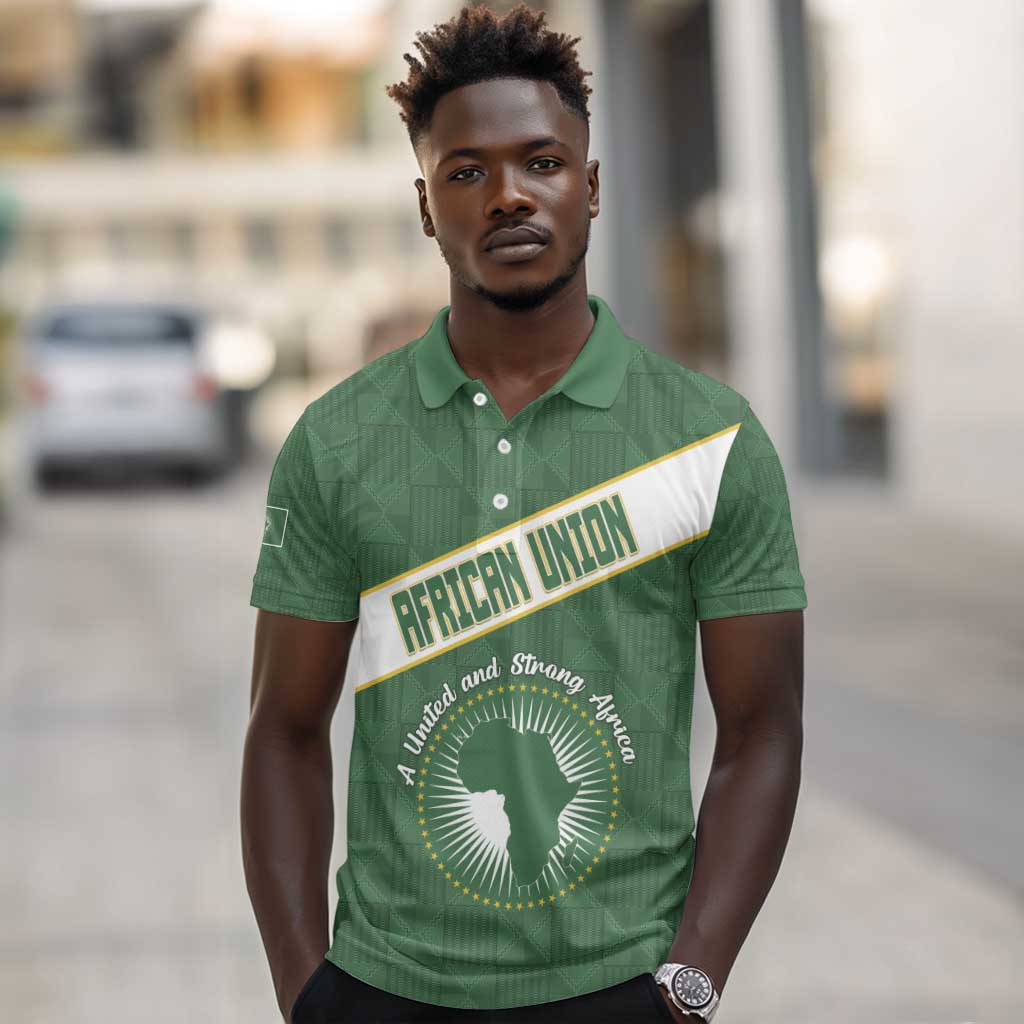Personalized African Union Day Polo Shirt Emblem With Kente Pattern - African Pride