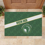 African Union Day Rubber Doormat Emblem With Kente Pattern - African Pride