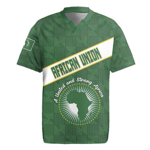 Personalized African Union Day Rugby Jersey Emblem With Kente Pattern - African Pride