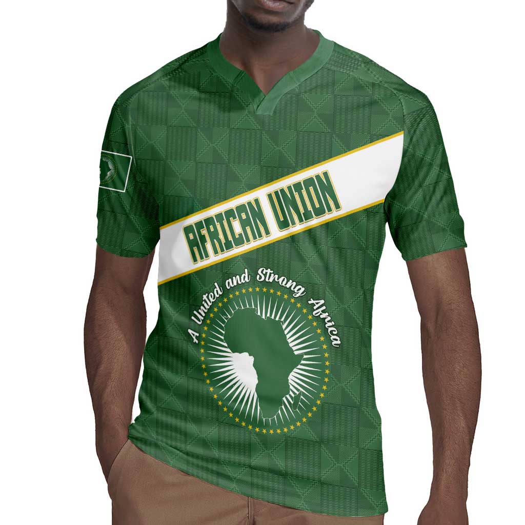 Personalized African Union Day Rugby Jersey Emblem With Kente Pattern - African Pride