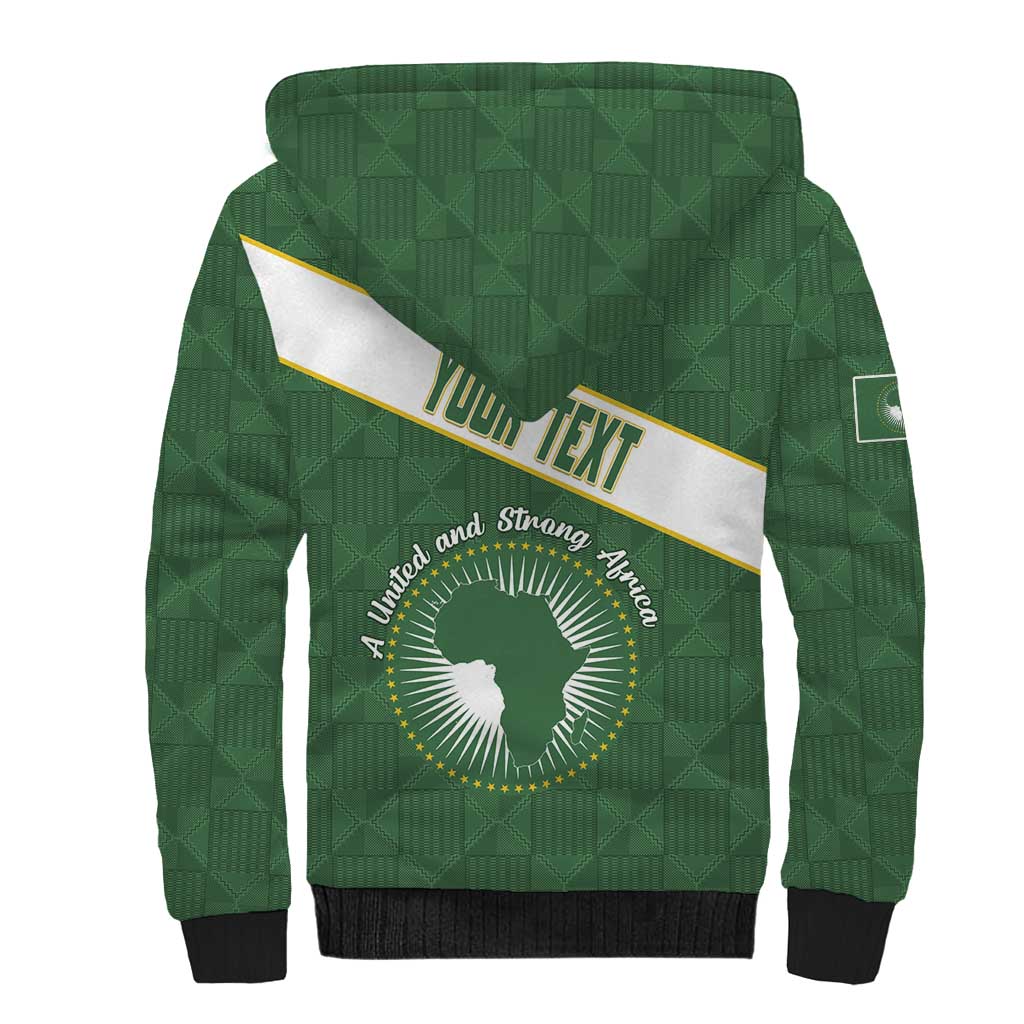 Personalized African Union Day Sherpa Hoodie Emblem With Kente Pattern - African Pride