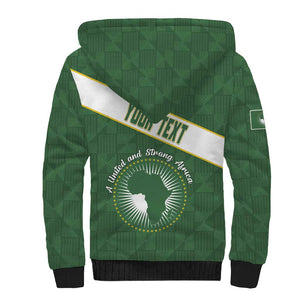 Personalized African Union Day Sherpa Hoodie Emblem With Kente Pattern - African Pride