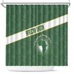 African Union Day Shower Curtain Emblem With Kente Pattern - African Pride