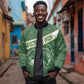 Personalized African Union Day Sleeve Zip Bomber Jacket Emblem With Kente Pattern - African Pride