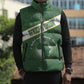 Personalized African Union Day Sleeveless Puffer Jacket Emblem With Kente Pattern