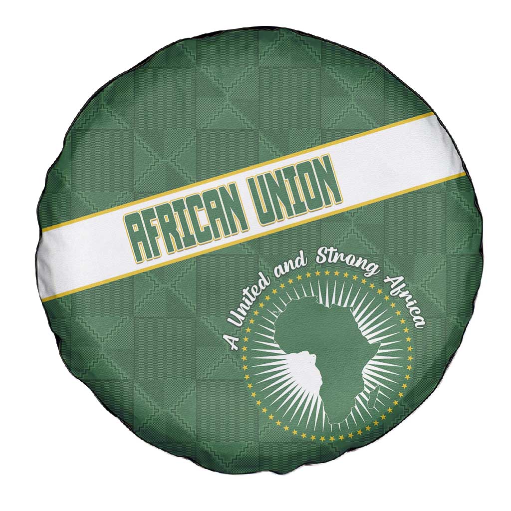 African Union Day Spare Tire Cover Emblem With Kente Pattern - African Pride