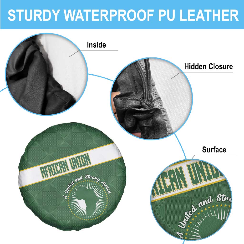 African Union Day Spare Tire Cover Emblem With Kente Pattern - African Pride