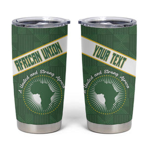 Personalized African Union Day Tumbler Cup Emblem With Kente Pattern - African Pride