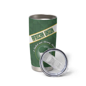 Personalized African Union Day Tumbler Cup Emblem With Kente Pattern - African Pride