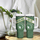 Personalized African Union Day Tumbler With Handle Emblem With Kente Pattern - African Pride