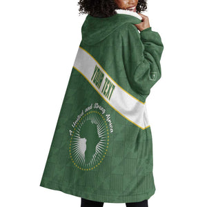 Personalized African Union Day Wearable Blanket Hoodie Emblem With Kente Pattern - African Pride