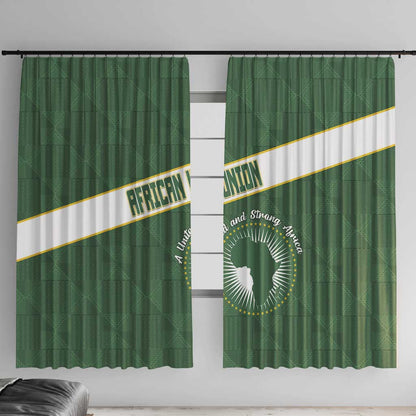 African Union Day Window Curtain Emblem With Kente Pattern - African Pride