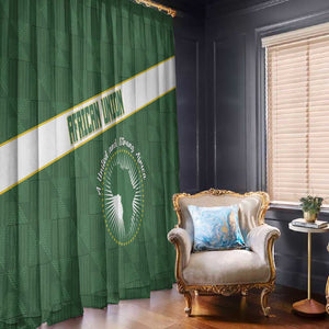 African Union Day Window Curtain Emblem With Kente Pattern - African Pride