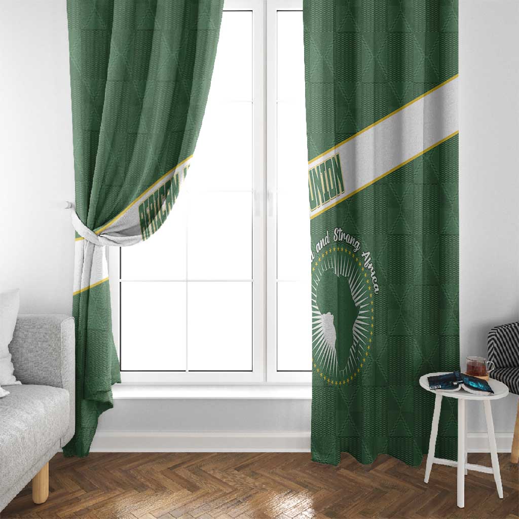 African Union Day Window Curtain Emblem With Kente Pattern - African Pride