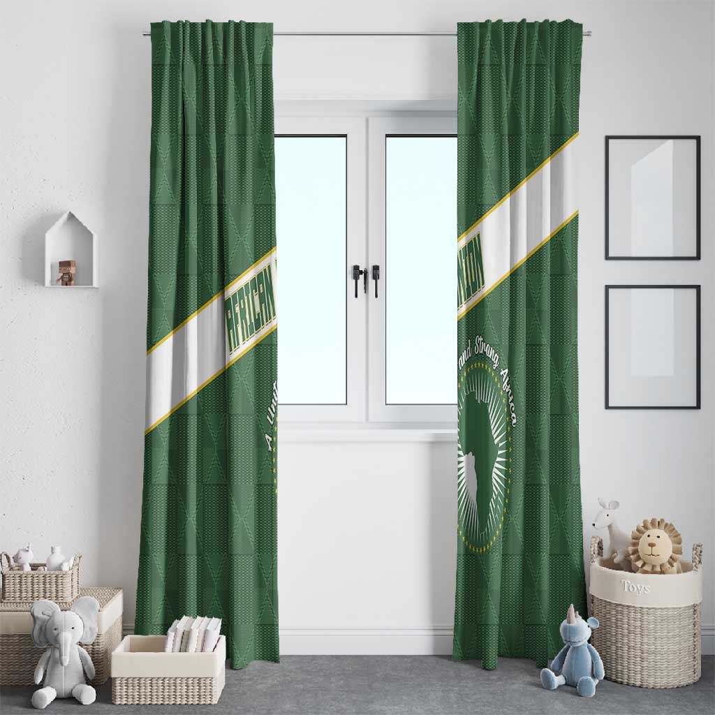 African Union Day Window Curtain Emblem With Kente Pattern - African Pride