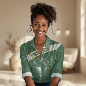 Personalized African Union Day Women Casual Shirt Emblem With Kente Pattern - African Pride
