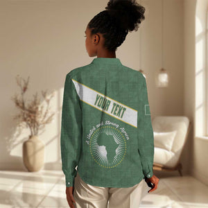 Personalized African Union Day Women Casual Shirt Emblem With Kente Pattern - African Pride