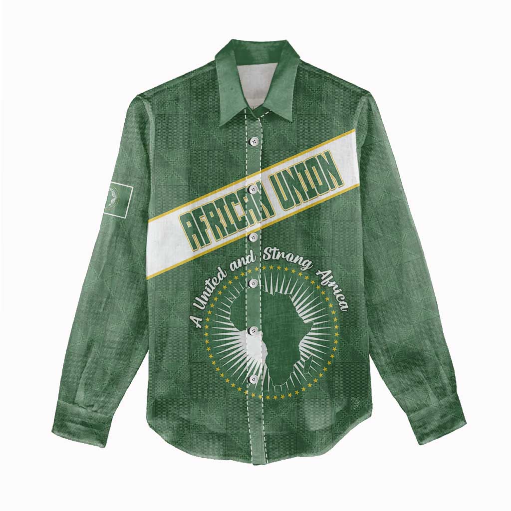 Personalized African Union Day Women Casual Shirt Emblem With Kente Pattern - African Pride