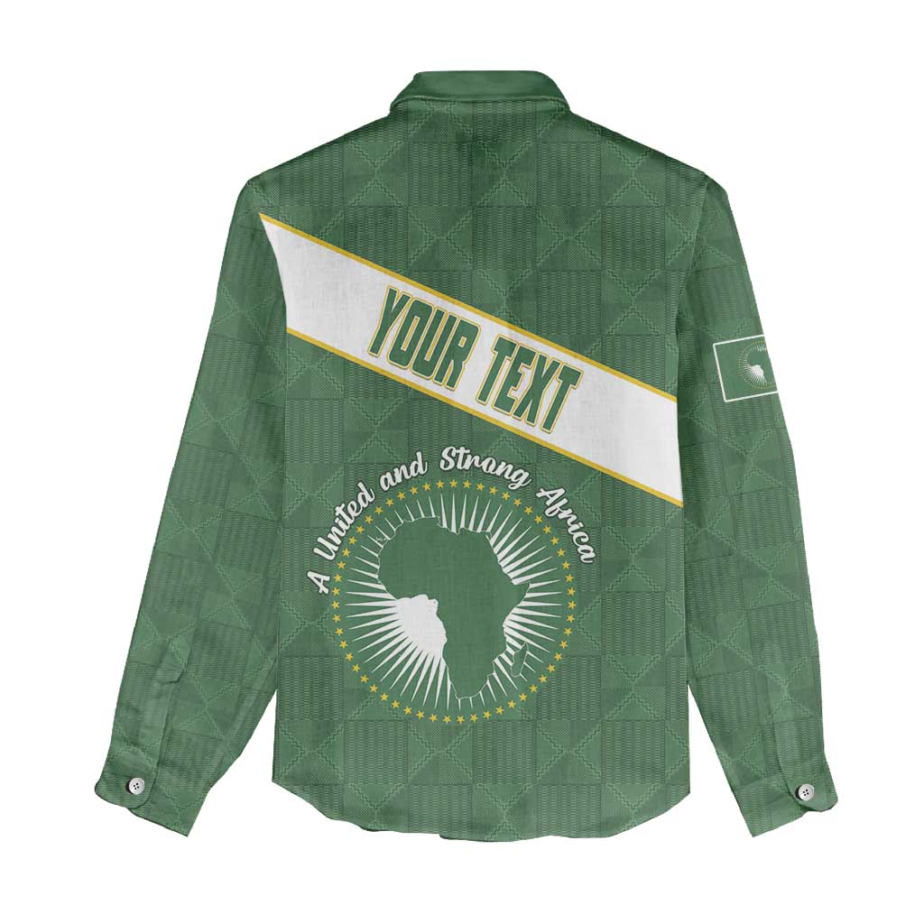 Personalized African Union Day Women Casual Shirt Emblem With Kente Pattern - African Pride