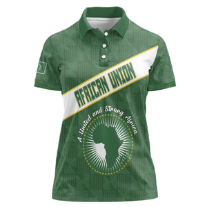 Personalized African Union Day Women Polo Shirt Emblem With Kente Pattern - African Pride
