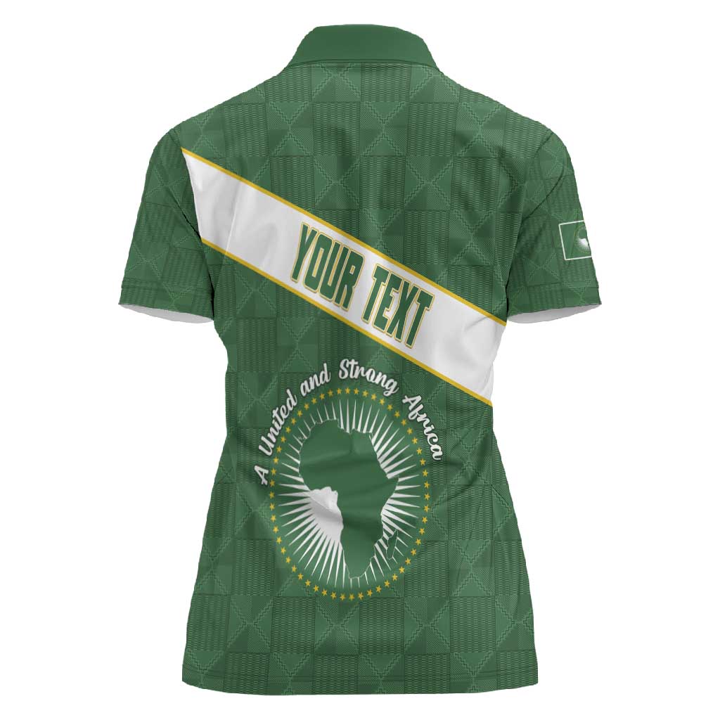 Personalized African Union Day Women Polo Shirt Emblem With Kente Pattern - African Pride