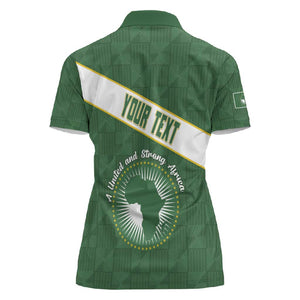 Personalized African Union Day Women Polo Shirt Emblem With Kente Pattern - African Pride