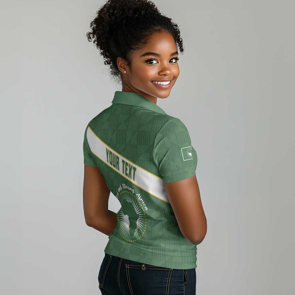 Personalized African Union Day Women Polo Shirt Emblem With Kente Pattern - African Pride