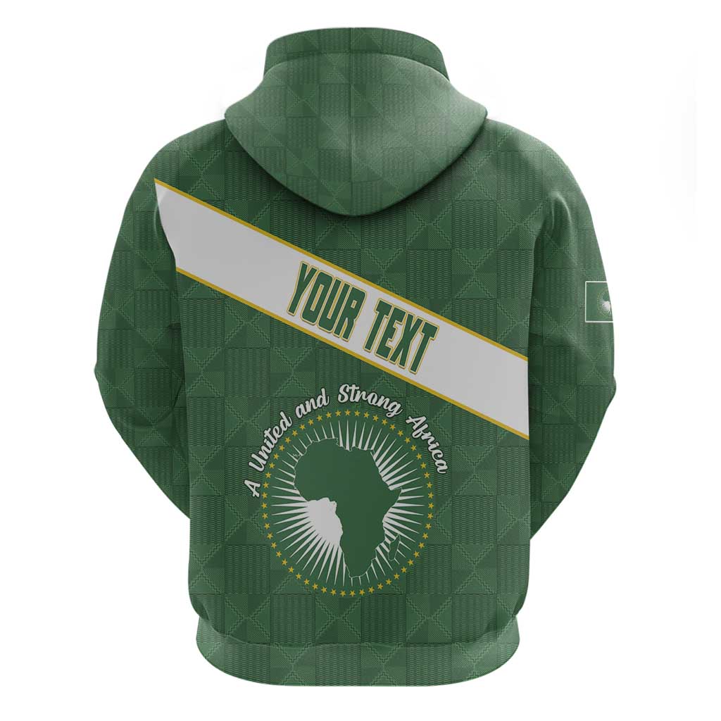 Personalized African Union Day Zip Hoodie Emblem With Kente Pattern - African Pride