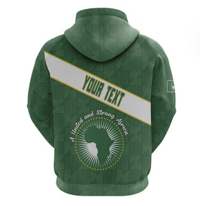Personalized African Union Day Zip Hoodie Emblem With Kente Pattern - African Pride