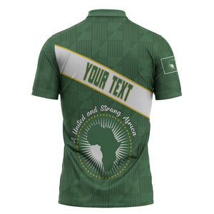 Personalized African Union Day Zipper Polo Shirt Emblem With Kente Pattern