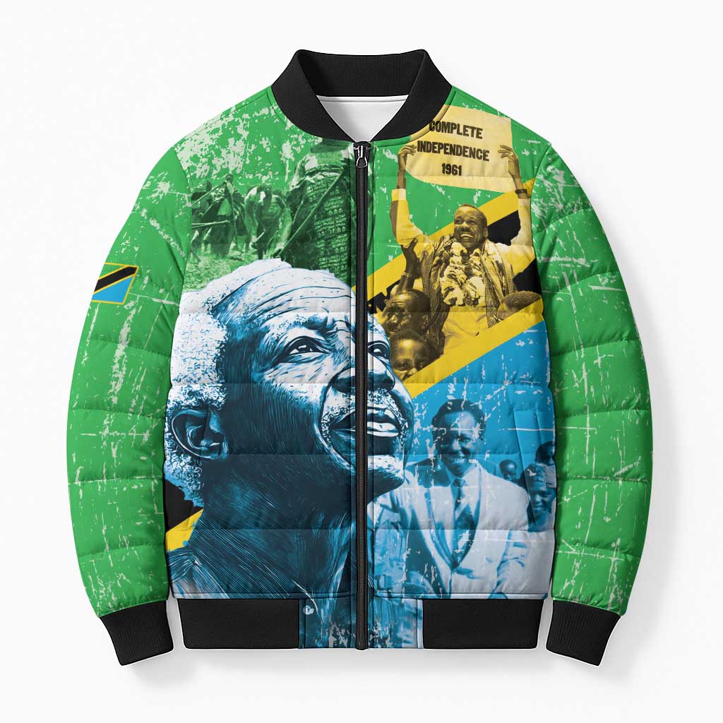 Happy Tanzania Nyerere Day Bomber Puffer Jacket One Nation - One People