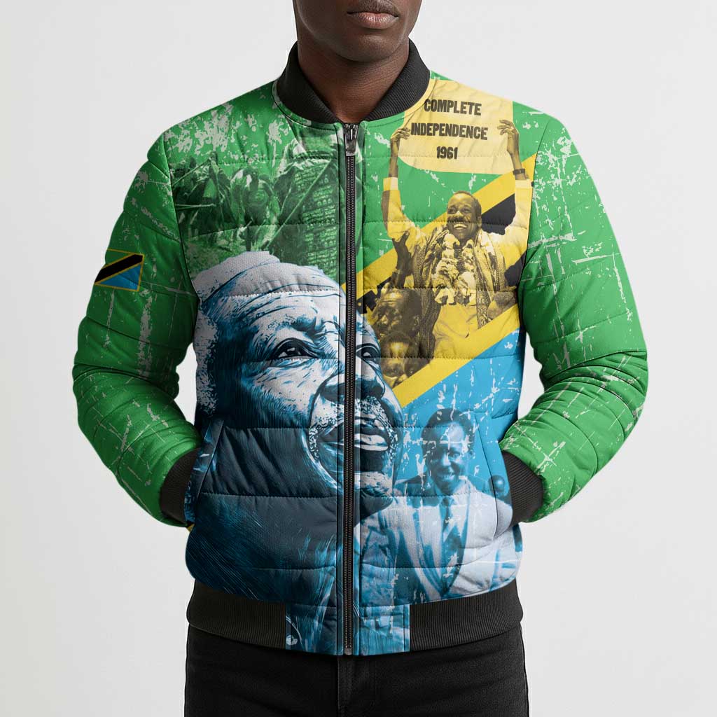 Happy Tanzania Nyerere Day Bomber Puffer Jacket One Nation - One People