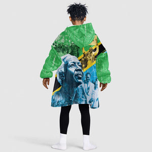 Tanzania Julius Nyerere Kid Wearable Blanket Hoodie One Nation - One People - African Pride