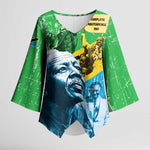 Happy Tanzania Nyerere Day Kimono Sleeve Blouse One Nation - One People