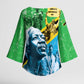 Happy Tanzania Nyerere Day Kimono Sleeve Blouse One Nation - One People