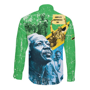Tanzania Julius Nyerere Long Sleeve Button Shirt One Nation - One People - African Pride
