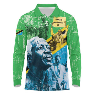 Tanzania Julius Nyerere Long Sleeve Polo Shirt One Nation - One People - African Pride