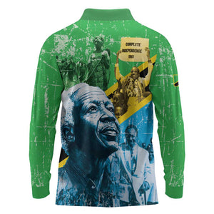 Tanzania Julius Nyerere Long Sleeve Polo Shirt One Nation - One People - African Pride