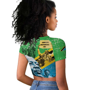 Tanzania Julius Nyerere Raglan Cropped T shirt One Nation - One People - African Pride
