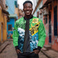 Tanzania Julius Nyerere Sleeve Zip Bomber Jacket One Nation - One People - African Pride