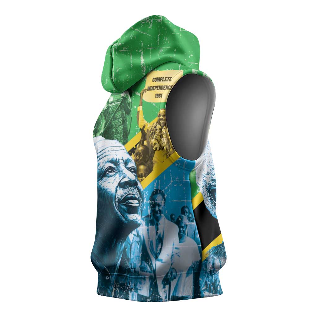 Tanzania Julius Nyerere Sleeveless Hoodie One Nation - One People - African Pride