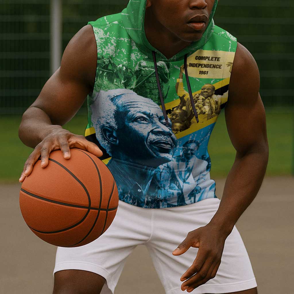 Tanzania Julius Nyerere Sleeveless Hoodie One Nation - One People - African Pride