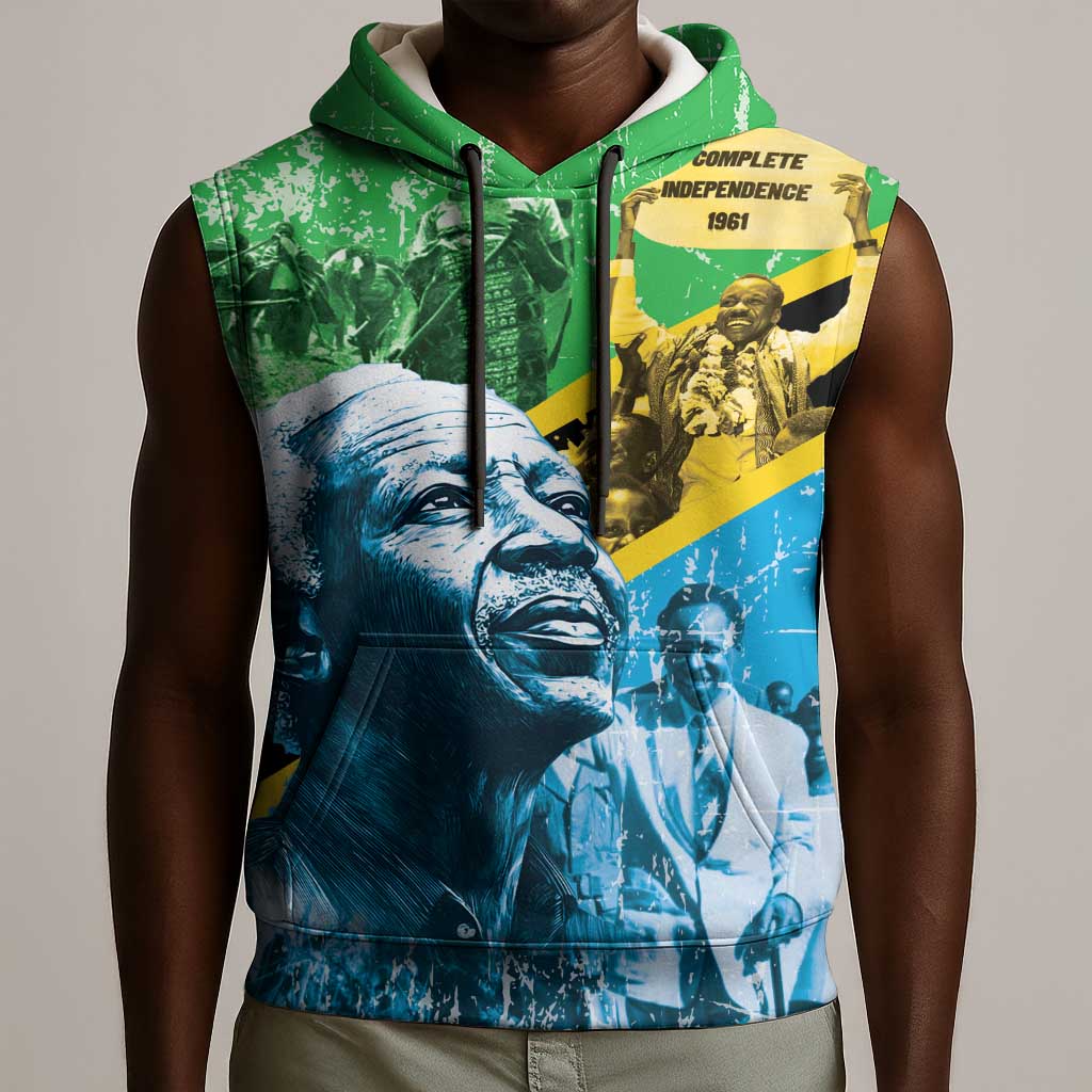 Tanzania Julius Nyerere Sleeveless Hoodie One Nation - One People - African Pride