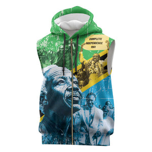 Tanzania Julius Nyerere Sleeveless Zip Hoodie One Nation - One People - African Pride