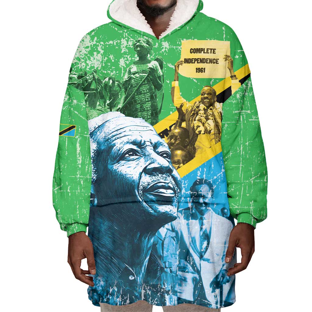 Tanzania Julius Nyerere Wearable Blanket Hoodie One Nation - One People - African Pride