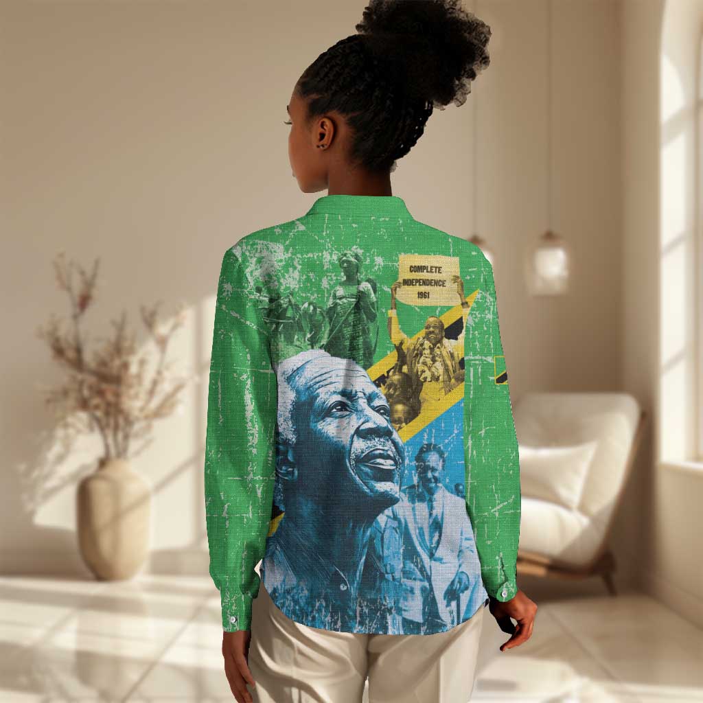 Tanzania Julius Nyerere Women Casual Shirt One Nation - One People - African Pride