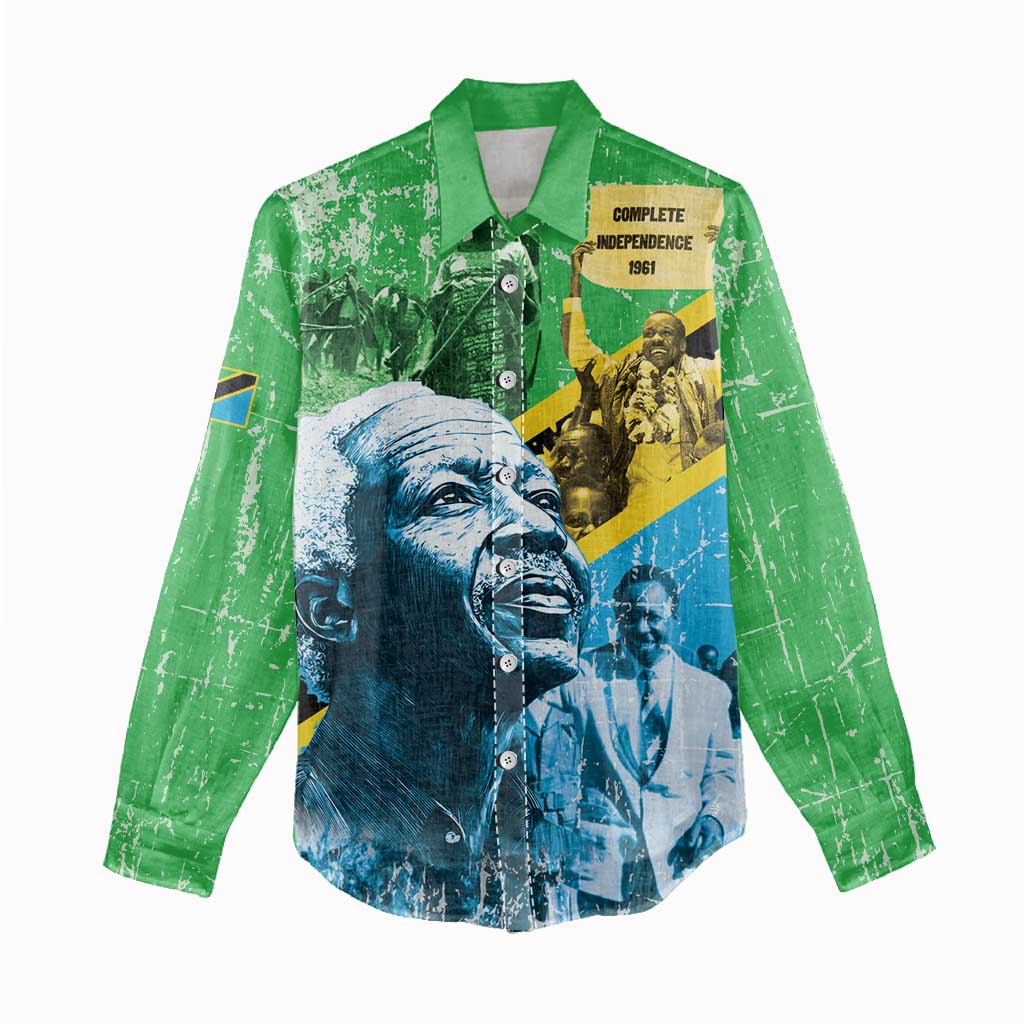 Tanzania Julius Nyerere Women Casual Shirt One Nation - One People - African Pride