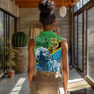 Tanzania Julius Nyerere Women Sleeveless Polo Shirt One Nation - One People - African Pride
