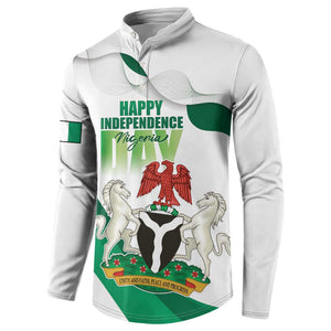 Personalized Nigeria Independence Day Button Sweatshirt Unity and Faith Peace and Progress