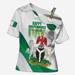Personalized Nigeria Independence Day Cross Shoulder Shirt Unity and Faith Peace and Progress